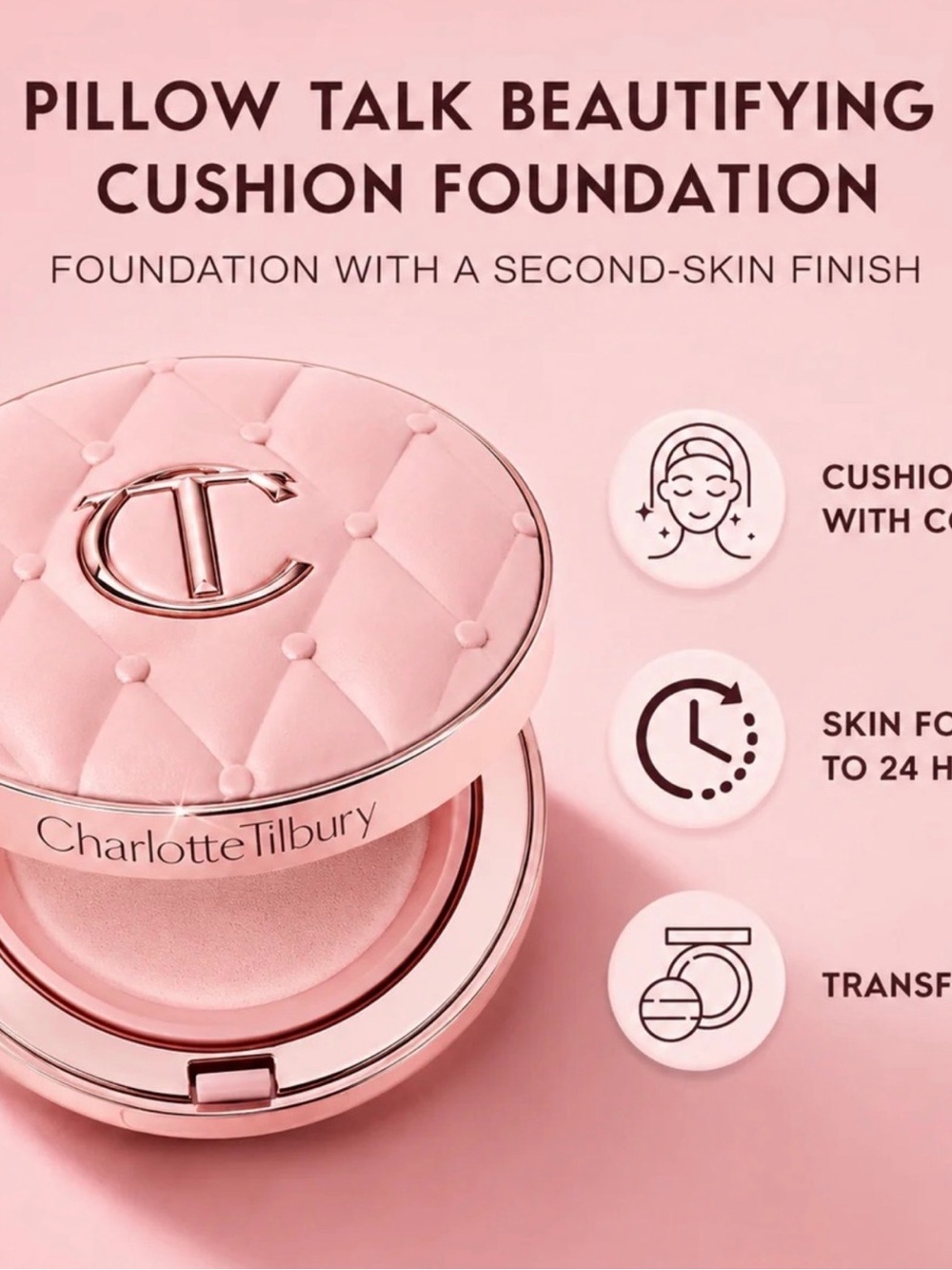 Charlotte Tilbury Pillow Talk Beautifying Cushion Foundation Shade 1N RARE - Picture 8 of 9